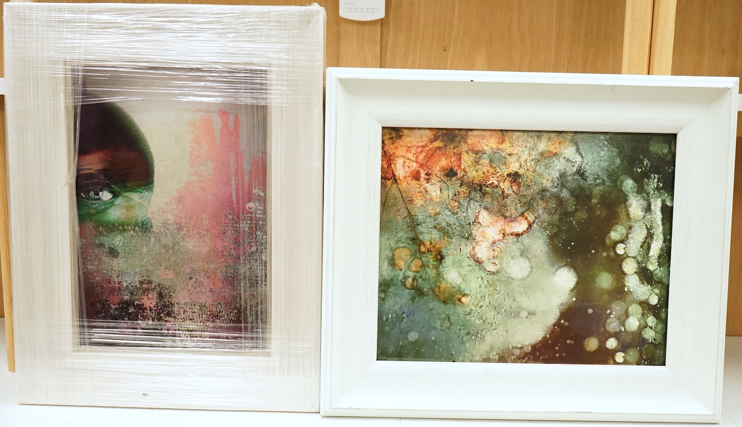 Valda Bailey (Contemporary), Figural head study and one other, two colour prints, one on metal, largest 41 x 27cm